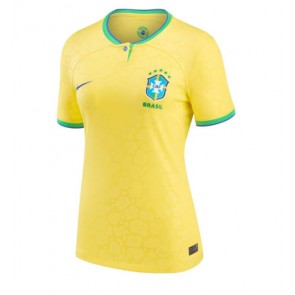 Brazil Replica Home Stadium Shirt for Women World Cup 2022 Short Sleeve